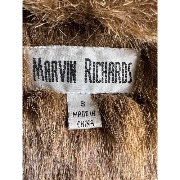 Marvin Richards denim faux fur lined jacket button up womens size S - Picture 8 of 11